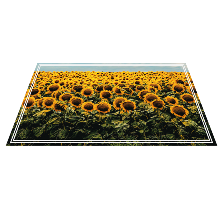 Alfombra vinílica flores prado de girasoles - TenVinilo