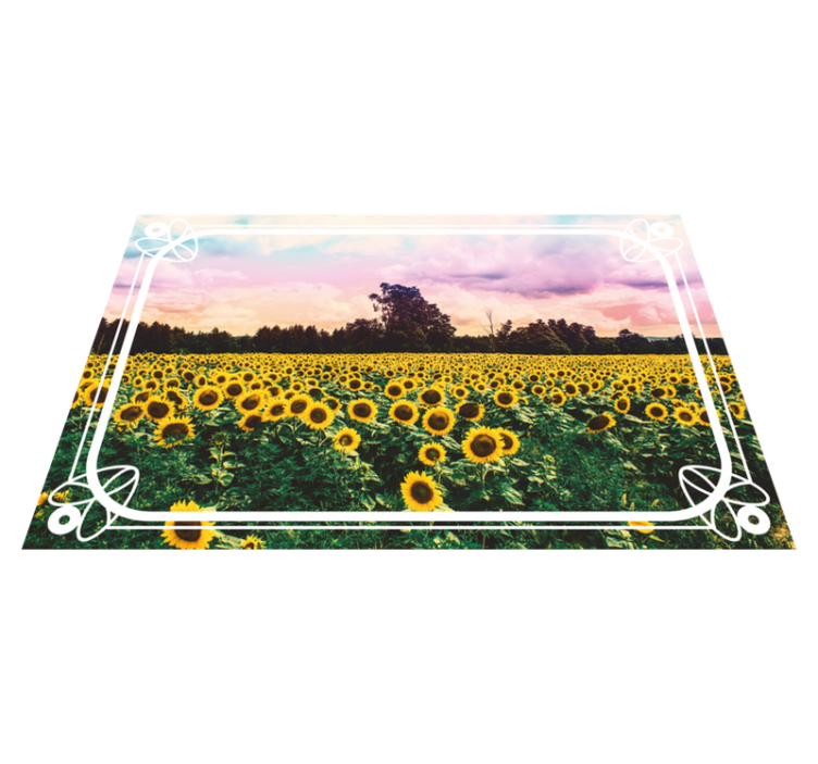 Alfombra vinílica naturaleza escena del campo de girasoles - TenVinilo