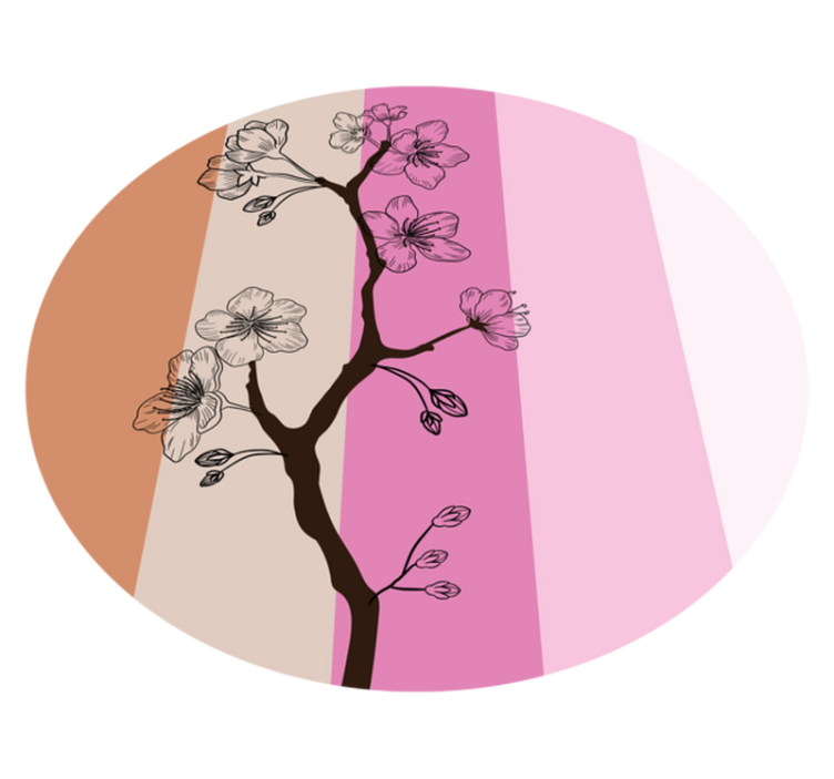 Alfombra vinílica flores Patrón de rayas de flor de cerezo - TenVinilo