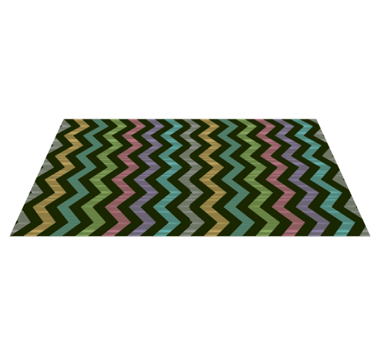 Alfombra vinílica rayas patrón de zigzag colorido - TenVinilo