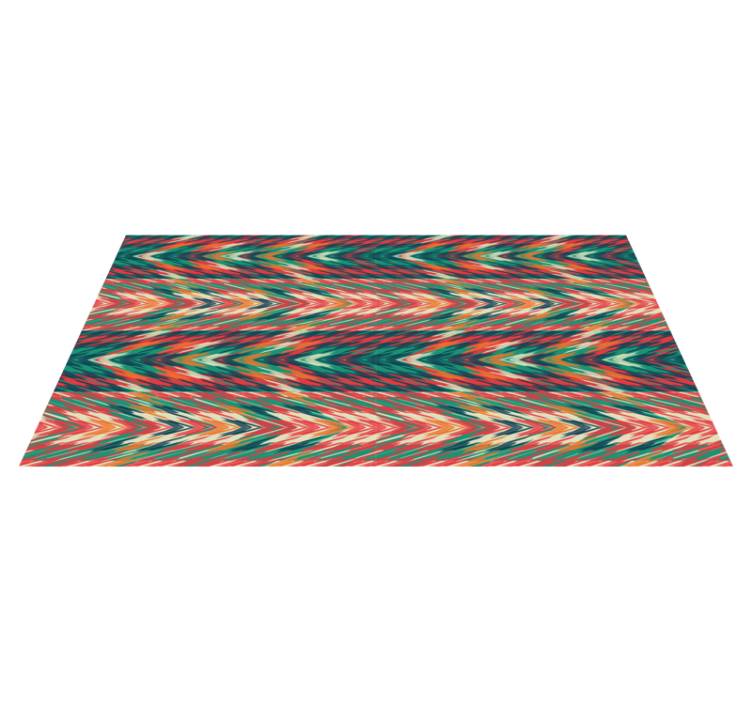 Alfombra vinílica dormitorio Diseño artístico en zigzag colorido - TenVinilo