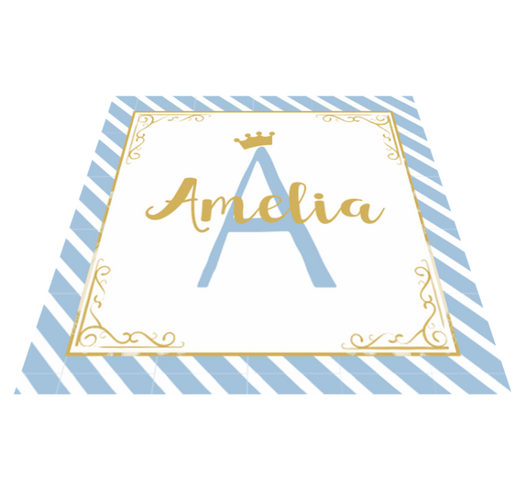Alfombra vinílica infantil Coronado inicial y nombre - TenVinilo