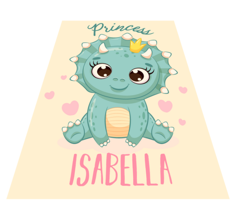 Alfombra vinílica con nombre Princesa dinosaurio personalizable - TenVinilo