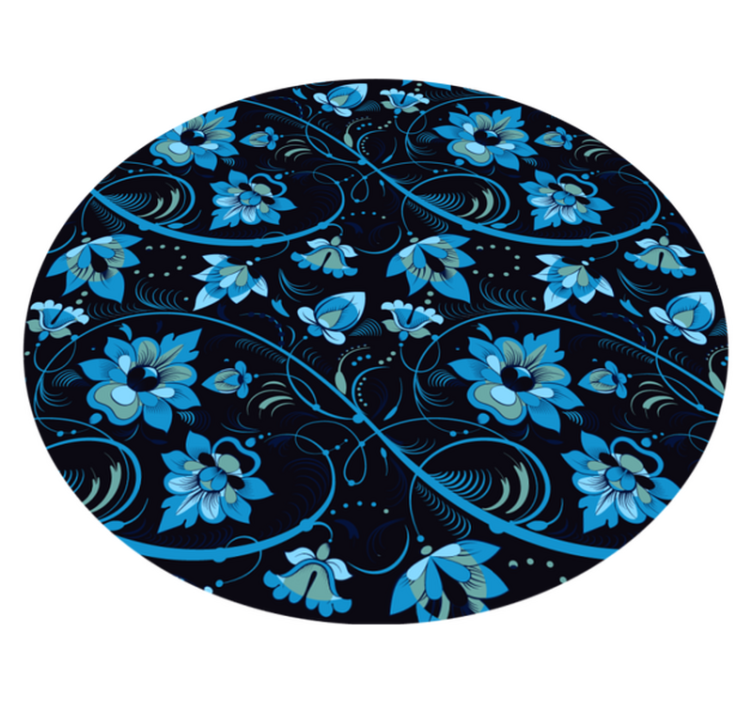 Alfombra vinílica flores patrón floral azul - TenVinilo