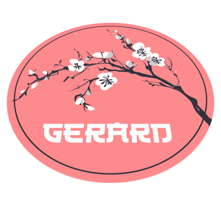 Alfombra vinílica con nombre Sakura flores japonesas con nombre - TenVinilo