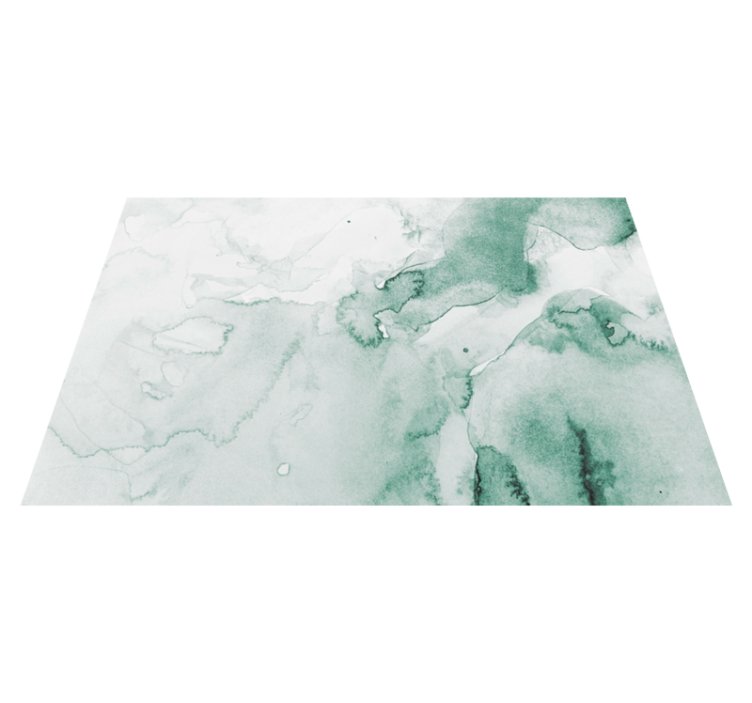 Alfombra vinílica baño moderna acuarela blanca y verde - TenVinilo