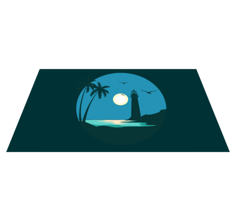 Alfombra vinílica naturaleza escena del faro costero - TenVinilo