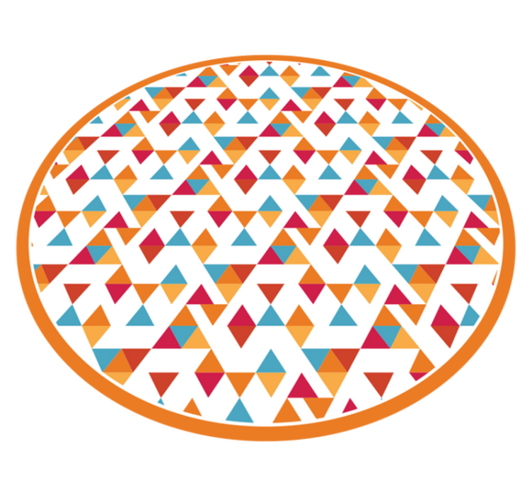 Alfombra vinílica geométrica formas triangulares coloridas - TenVinilo