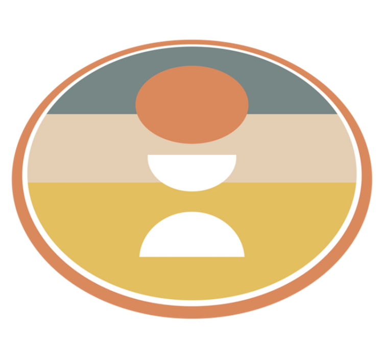 Alfombra vinílica minimalista armonía de colores circular - TenVinilo