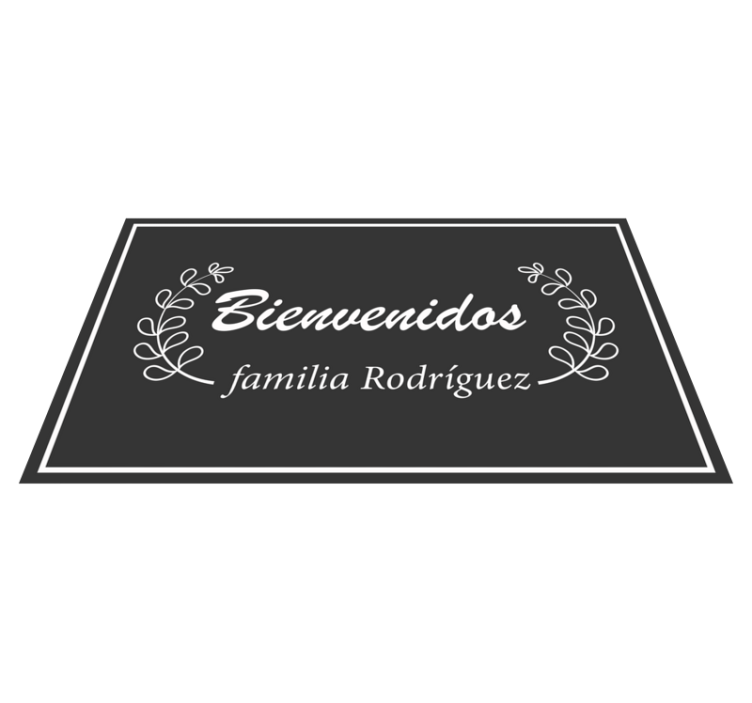 Alfombra vinílica personalizable Dos ramas de olivo bienvenidas - TenVinilo