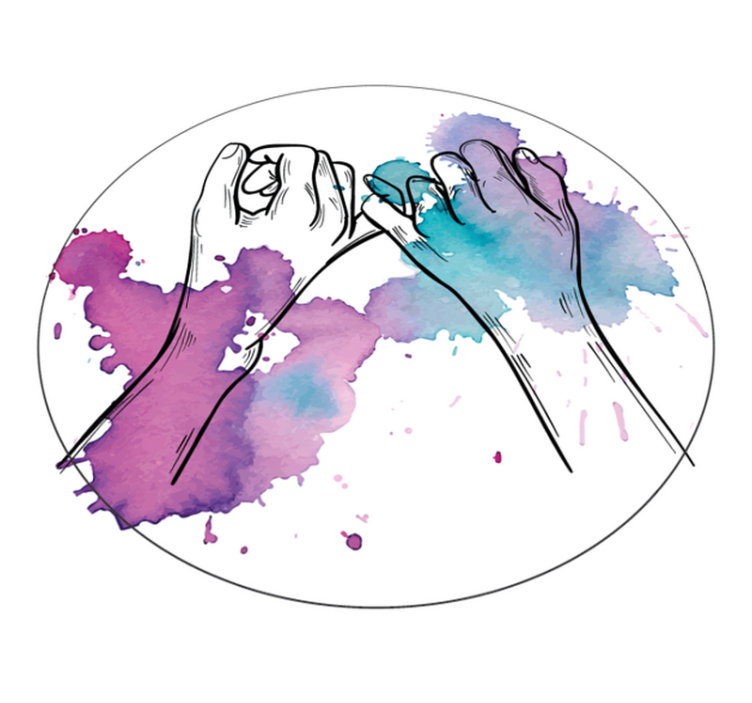 Alfombra vinílica juvenil manos entrelazadas - TenVinilo