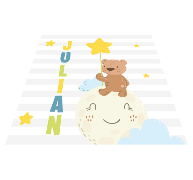 Alfombra vinílica personalizable oso con estrella - TenVinilo