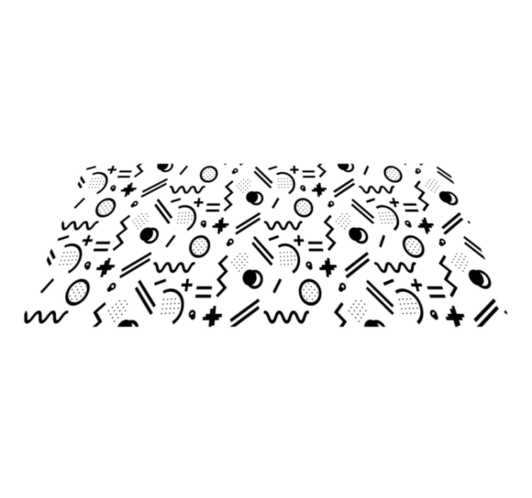 Alfombra vinílica nórdica Patrón de figuras nórdicas en blanco y  - TenVinilo