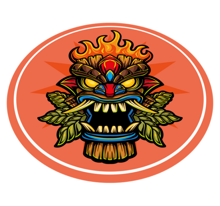 Alfombra vinílica juvenil máscara tiki - TenVinilo