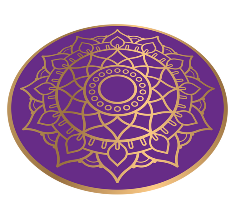 Alfombra vinílica mandala motivo morado y dorado - TenVinilo