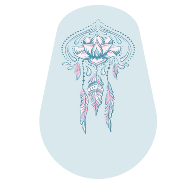 Alfombra vinílica mandala Flor de loto desde el lado - TenVinilo