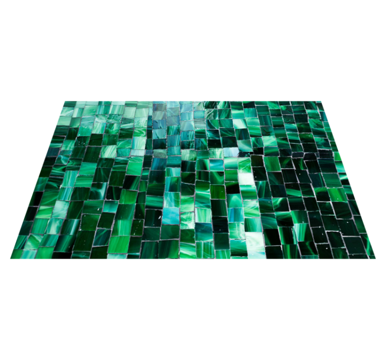 Alfombra vinílica mosaico losetas de mosaico verde - TenVinilo