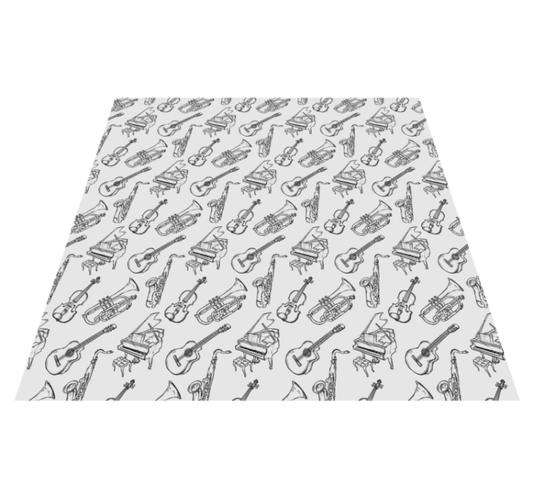 Alfombra vinílica imitación colección instrumentos musicales - TenVinilo