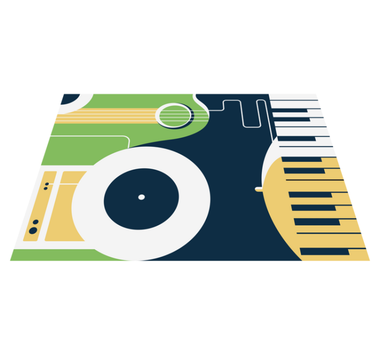 Alfombra vinílica rectangular motivo de instrumento musical - TenVinilo