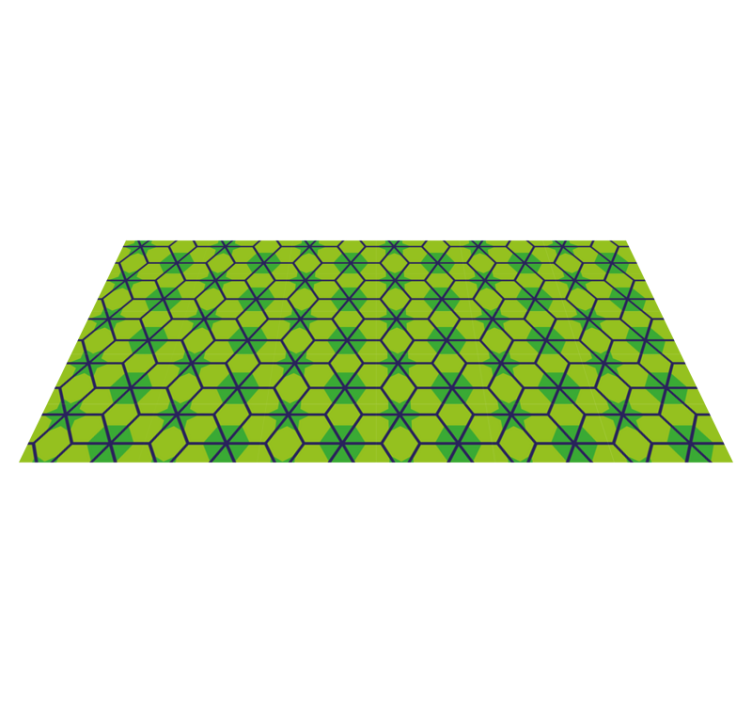 Alfombra vinílica geométrica patrón hexagonal verde - TenVinilo