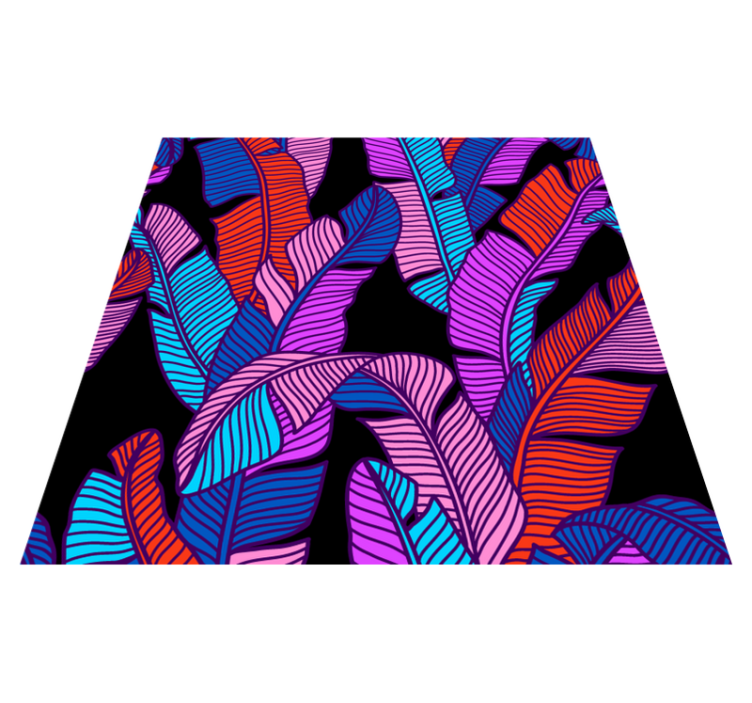 Alfombra vinílica flores patrones de hojas vibrantes - TenVinilo