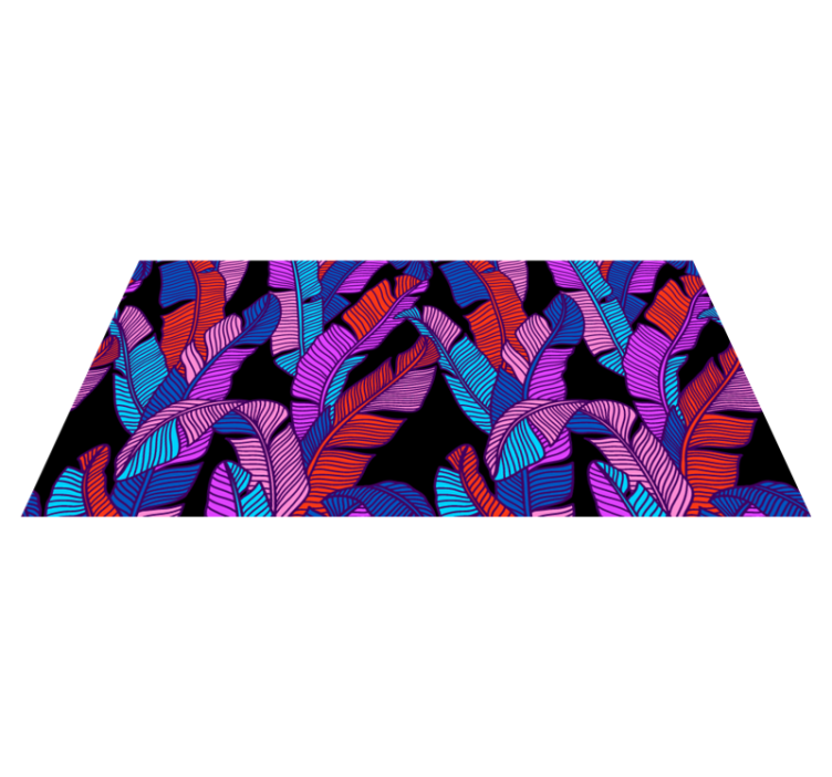 Alfombra vinilo rectangular Patrón de hojas psicodélicas rectángu - TenVinilo