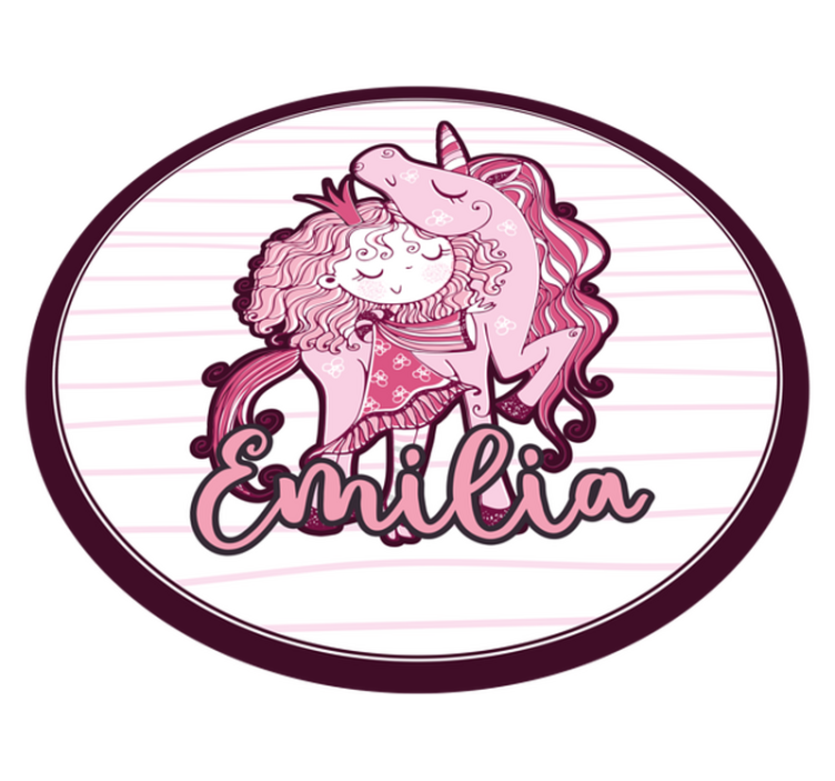 Alfombra vinílica personalizable lindo dúo de unicornios - TenVinilo