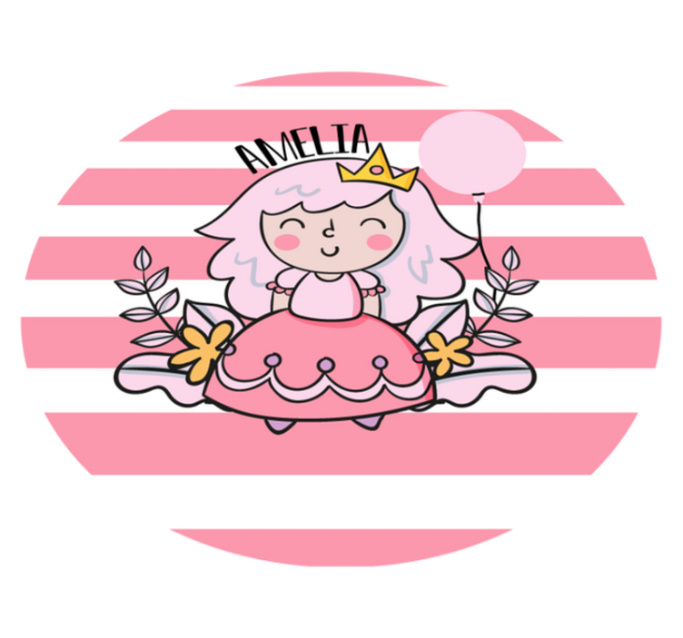 Alfombra vinílica personalizable Princesa de hadas rosa con globo - TenVinilo