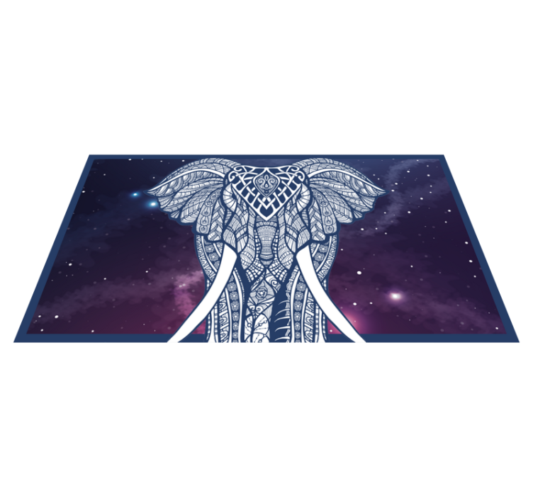 Alfombra de vinilo étnica Elefante cosmos multicolor - TenVinilo