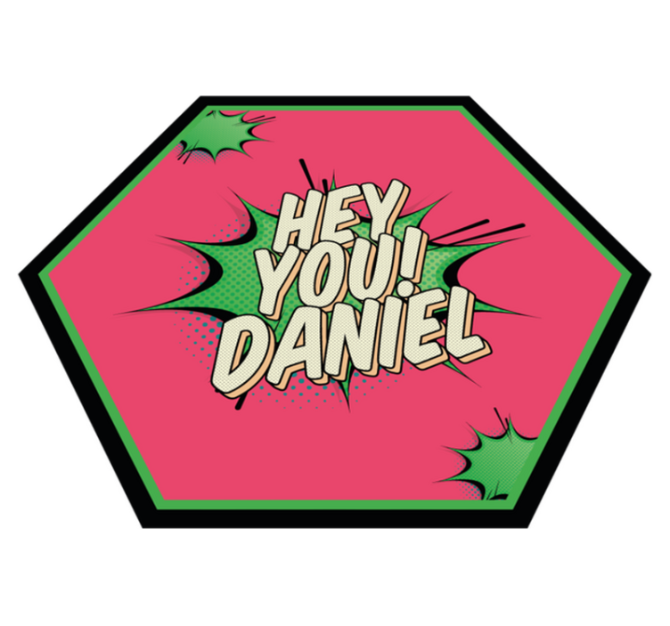 Alfombra vinílica personalizable saludo estilo cómic - TenVinilo