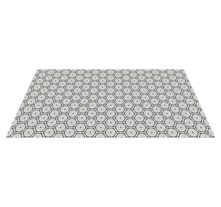 Alfombra vinílica baño Patrón gris ornamental - TenVinilo