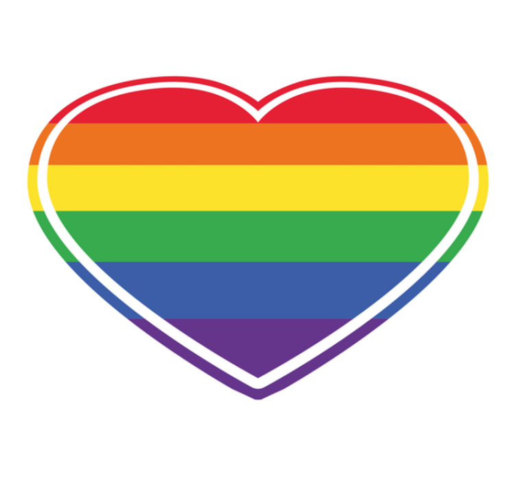 Alfombra vinílica dormitorio Orgullo gay plano en forma de corazó - TenVinilo