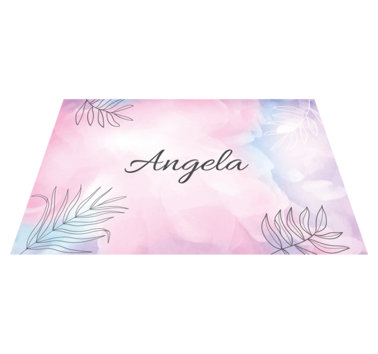 Alfombra vinílica dormitorio nombre floral personalizado - TenVinilo