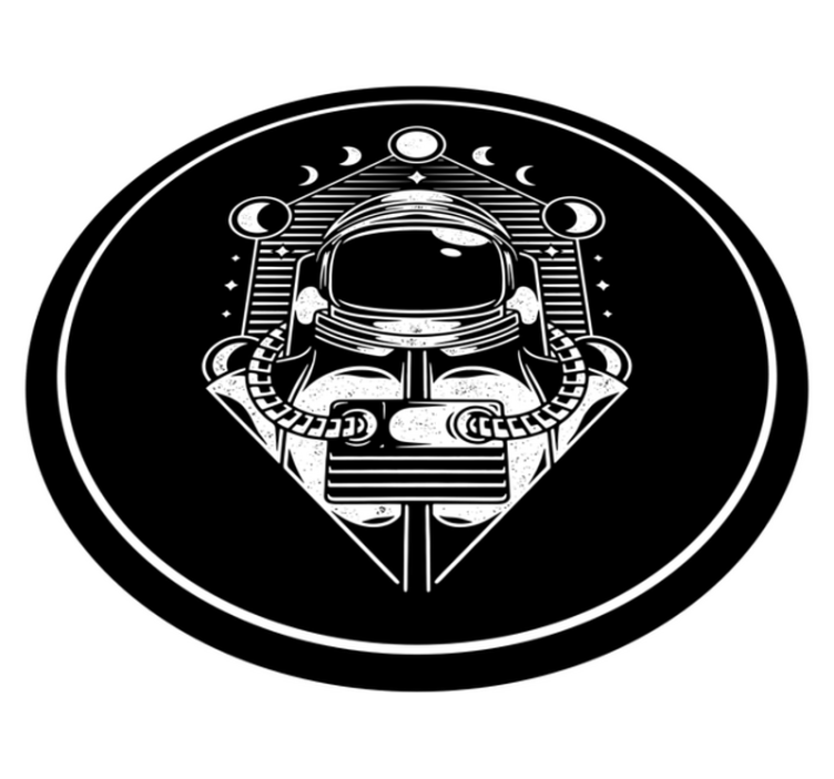 Alfombra vinílica dormitorio Astronauta universo diseño vintage - TenVinilo