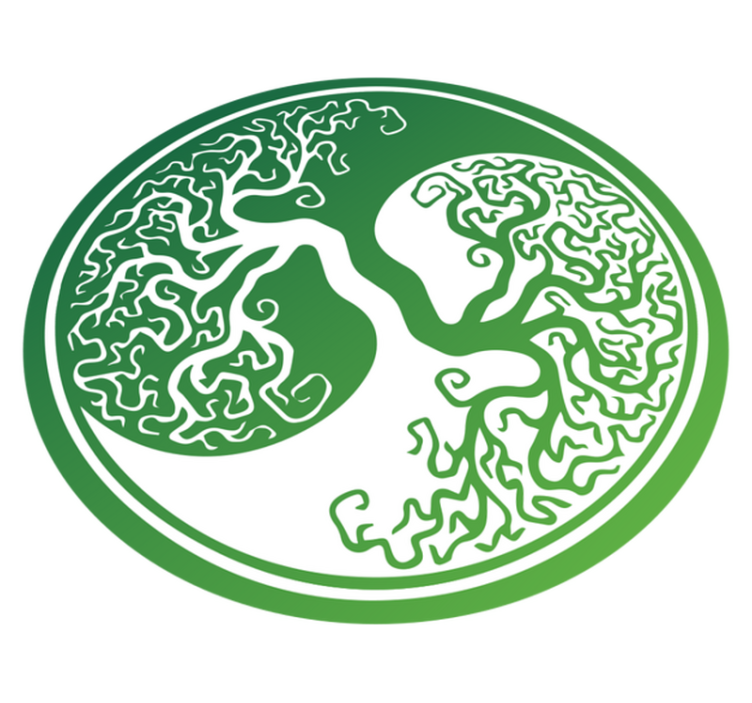 Alfombra vinilo redonda árbol de la vida original yin yang - TenVinilo