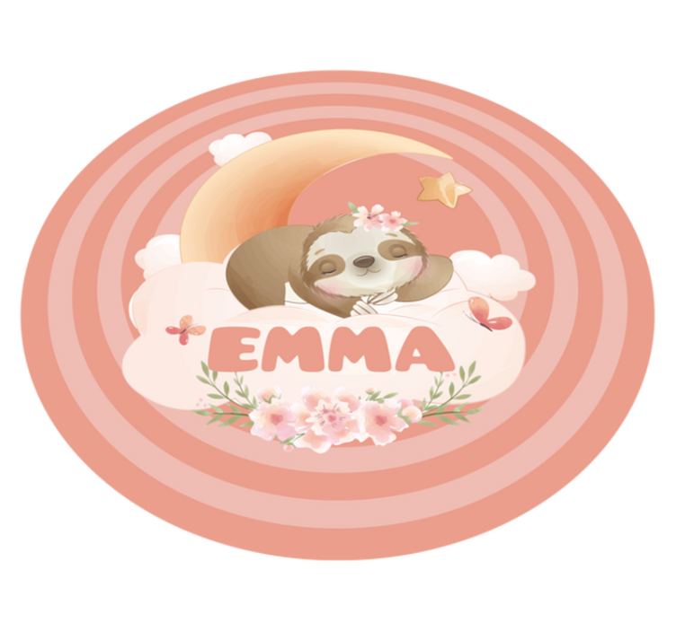 Alfombra vinílica personalizable lindo diseño de perezoso - TenVinilo