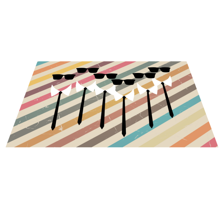 Alfombra vinílica rayas atuendo elegante para grupo - TenVinilo