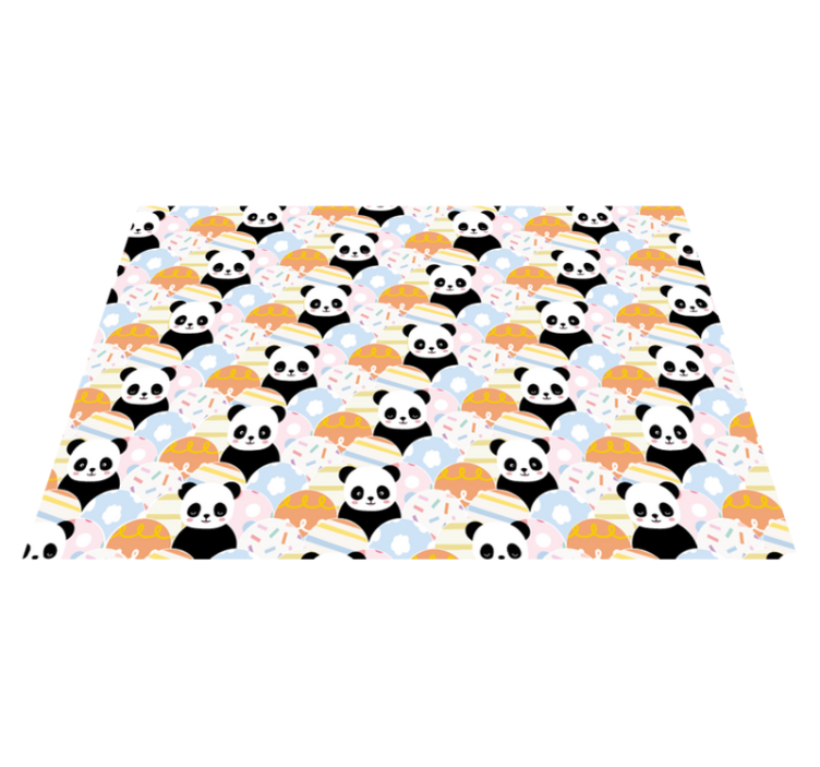 Aflombra vinílica animales Diseño de panda animal patchwork - TenVinilo