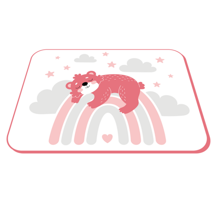 Alfombra vinílica bebé oso soñoliento arcoíris - TenVinilo