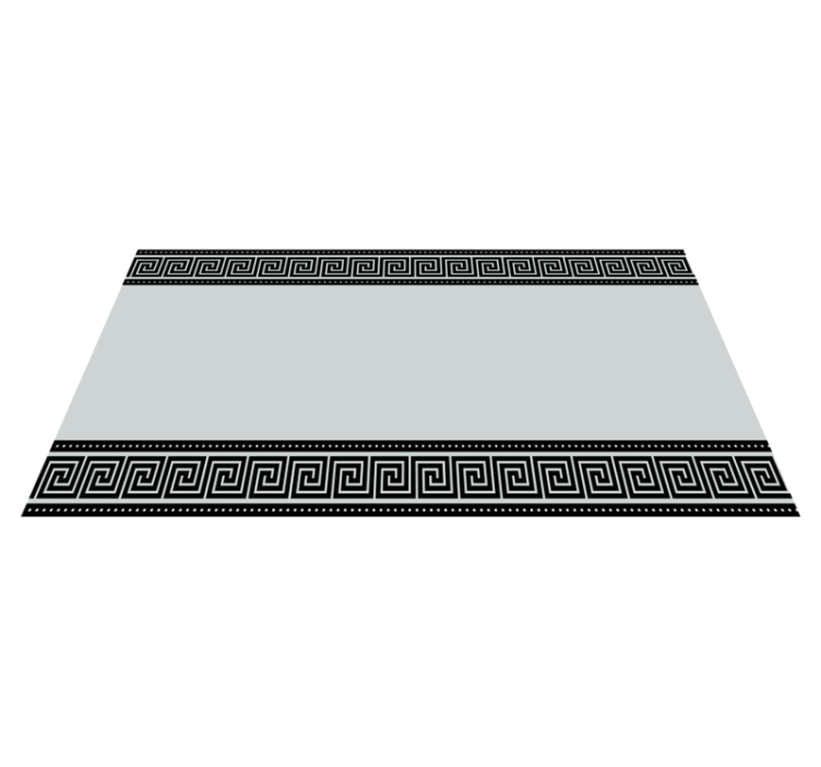 Alfombra vinílica geométrica borde de traste griego - TenVinilo