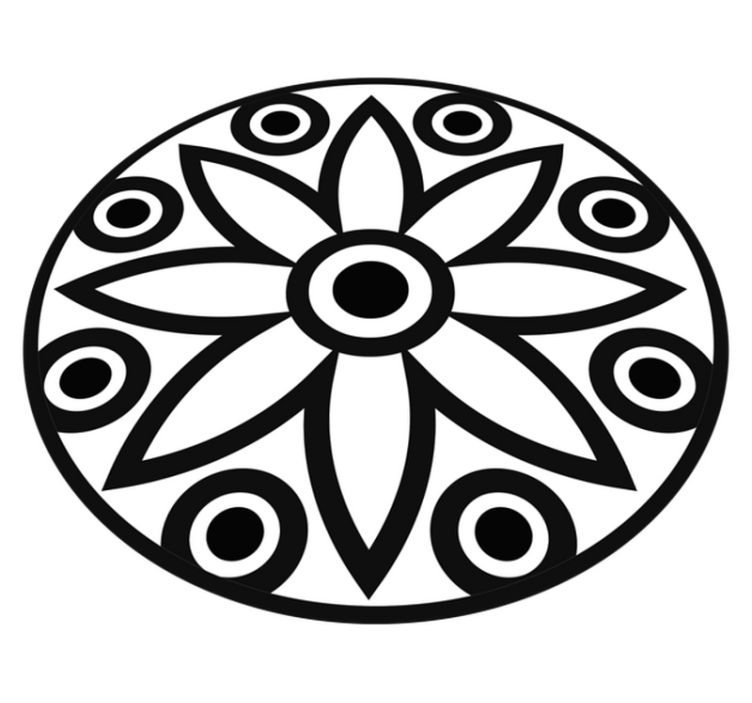 Alfombra vinílica geométrica diseño de mandalas circulares - TenVinilo