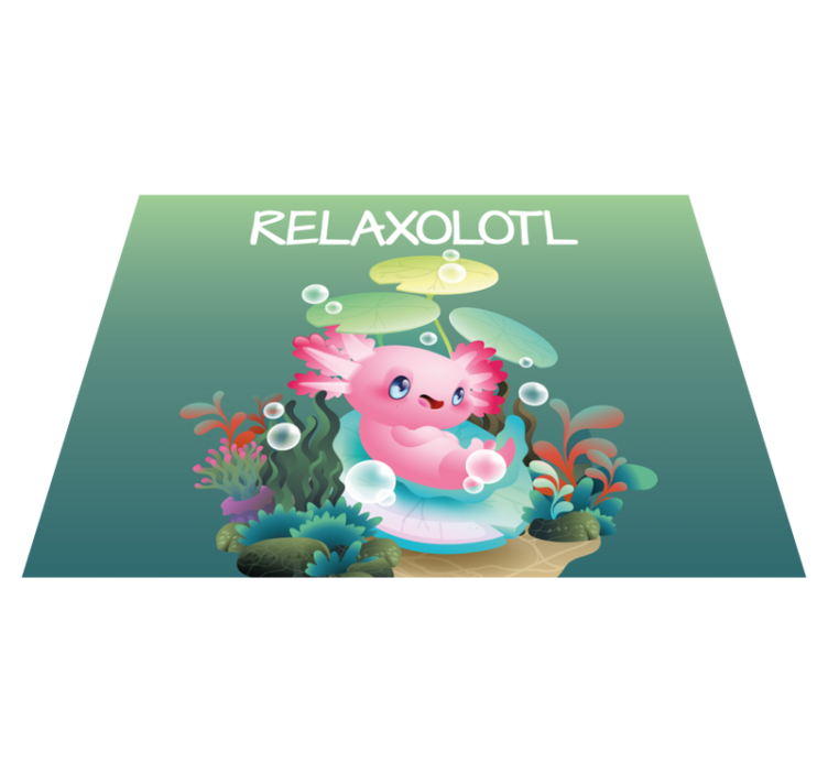Alfombra vinílica infantil estanque relaxolotl - TenVinilo