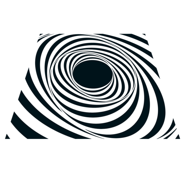 Alfombra vinílica geométrica patrón de remolino blanco negro - TenVinilo