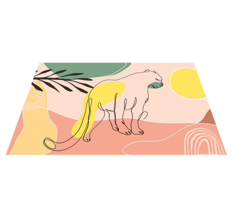 Alfombra de vinilo animal Pantera dibujada a mano - TenVinilo