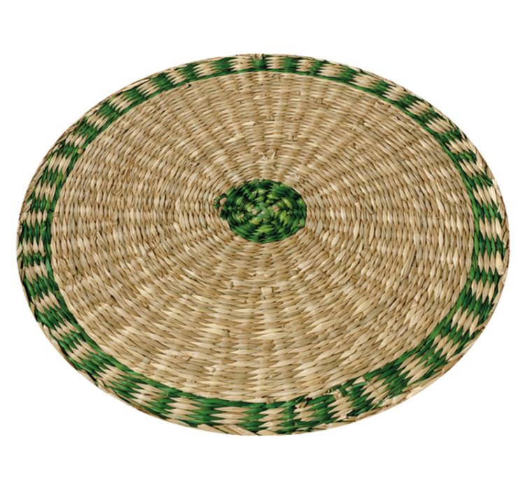 Alfombra vinílica imitación madera textura redonda tejida - TenVinilo