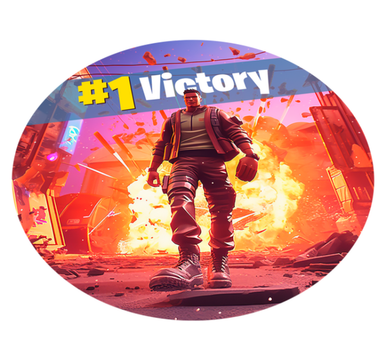 Alfombra vinilo dormitorio soldado de videojuegos victorioso - TenVinilo