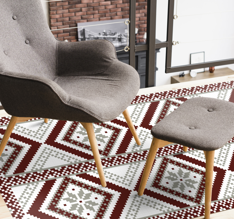 Alfombra vinílica mosaico patrones geométricos intrincados - TenVinilo