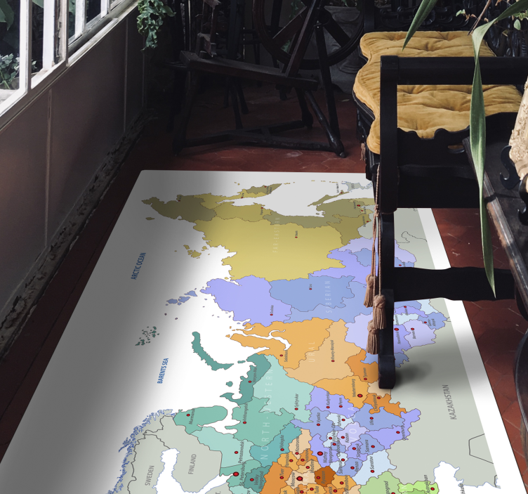 Alfombra de vinilo mapamundi Tarjeta de mapa urss - o - TenVinilo