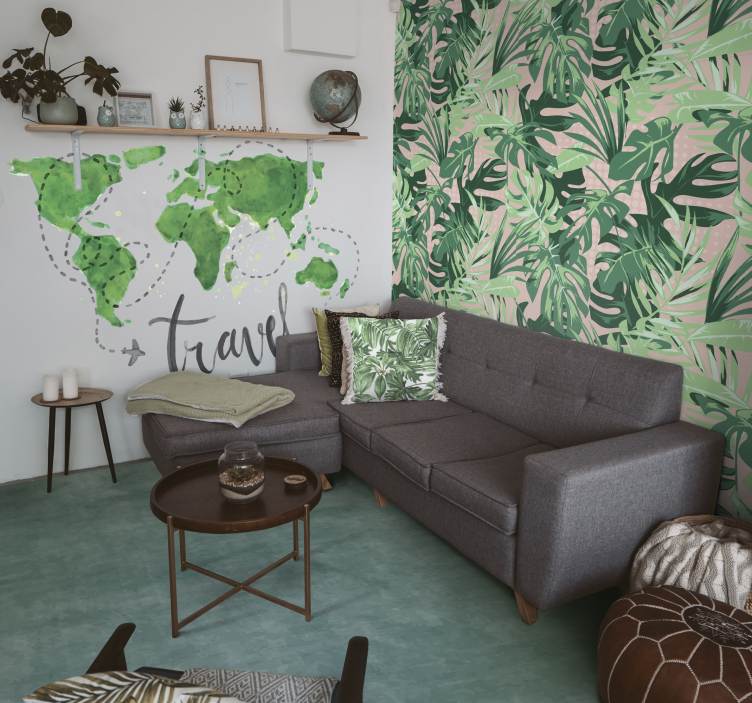 Alfombra vinílica nórdica verde pálido - TenVinilo