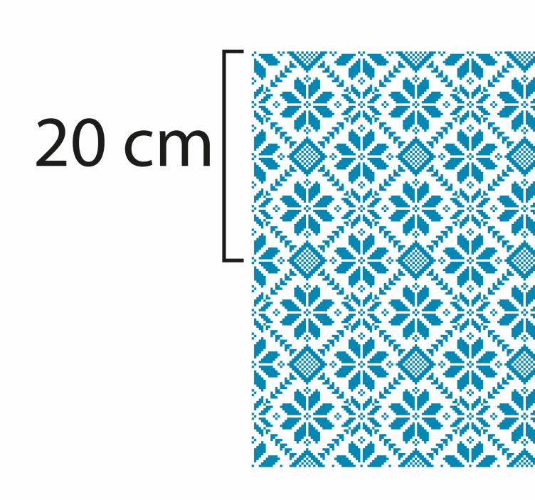 Alfombra vinilo mosaico floral azul y blanco - TenVinilo